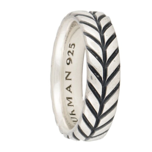 DAVID YURMAN STERLING SILVER 925 CHEVRON BAND RING - Picture 5 of 7
